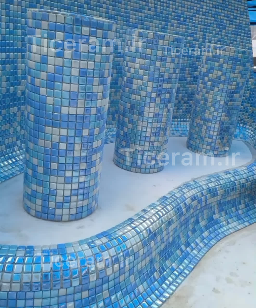 سرامیک لوکس شیشه آبی ترک