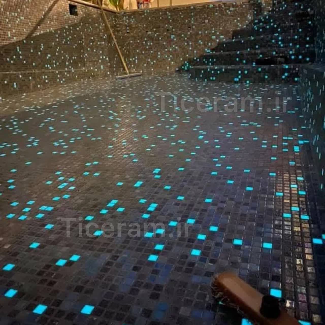 نمونه نصب سرامیک شبرنگی استخری