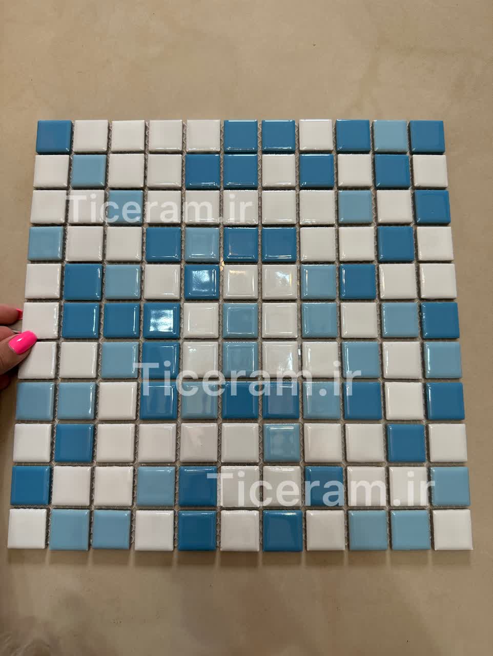 سرامیک استخری گهرفام میکس آبی