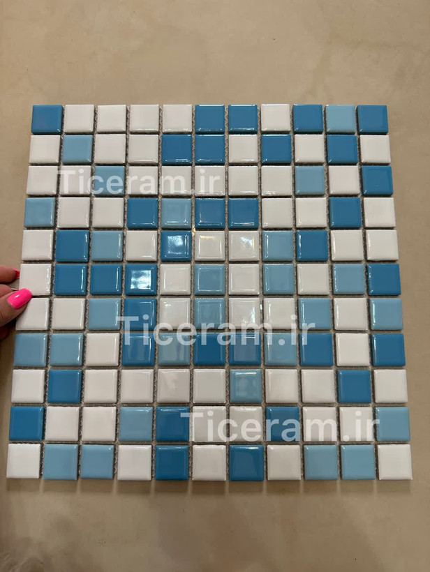 سرامیک استخری گهرفام میکس آبی