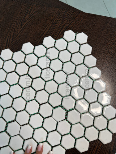 سرامیک شش ضلعی استخری سفید