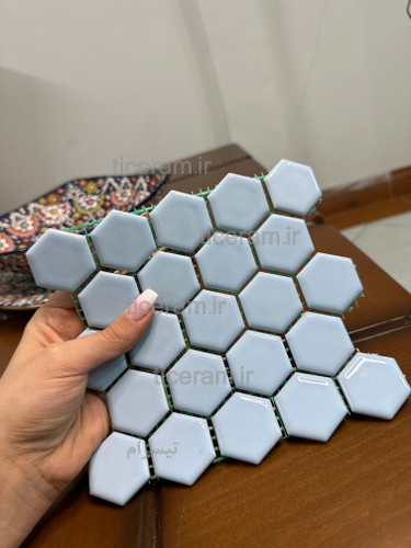 سرامیک شش ضلعی آبی استخری