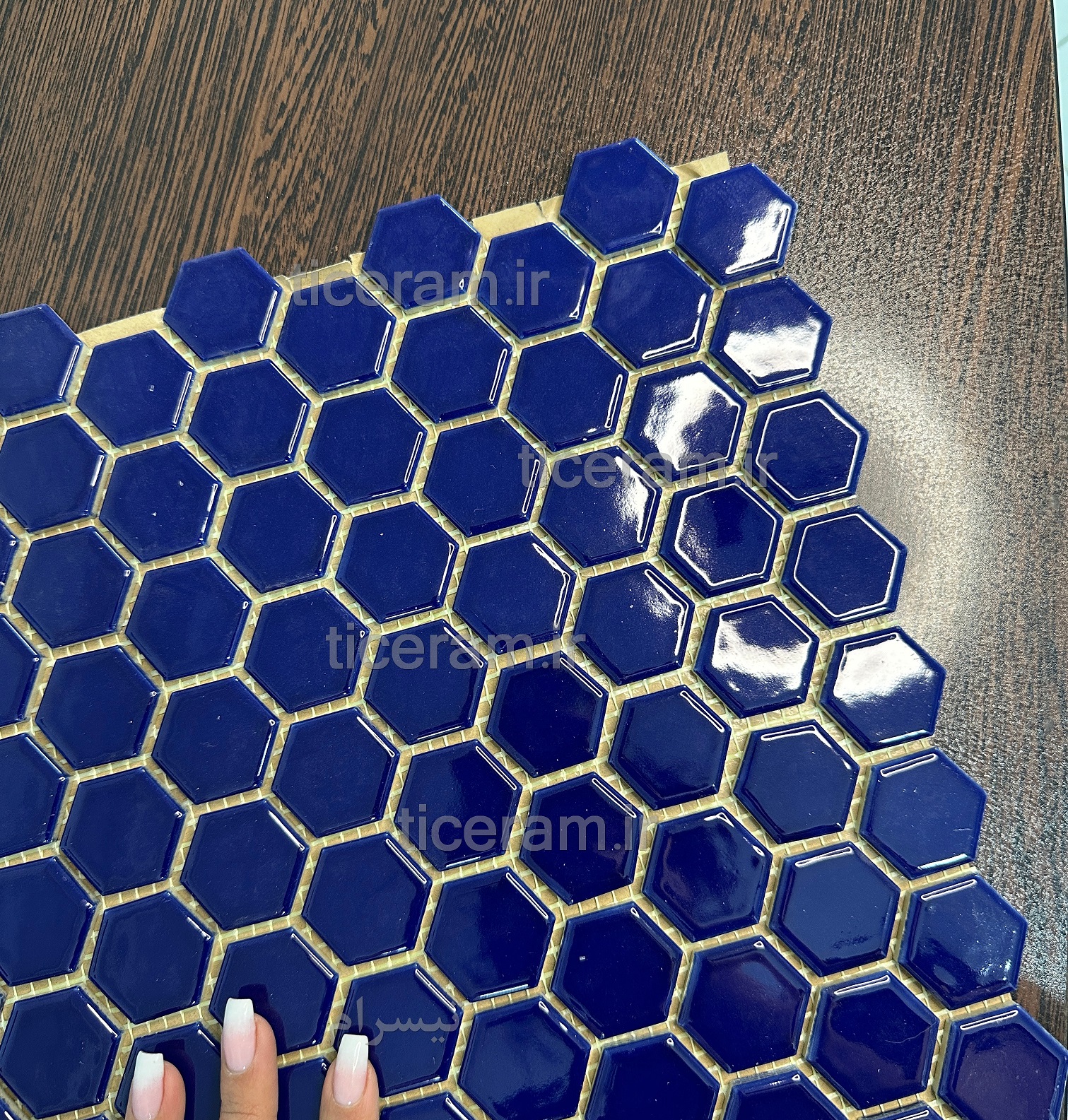 سرامیک شش ضاعی سورمه ای استخر