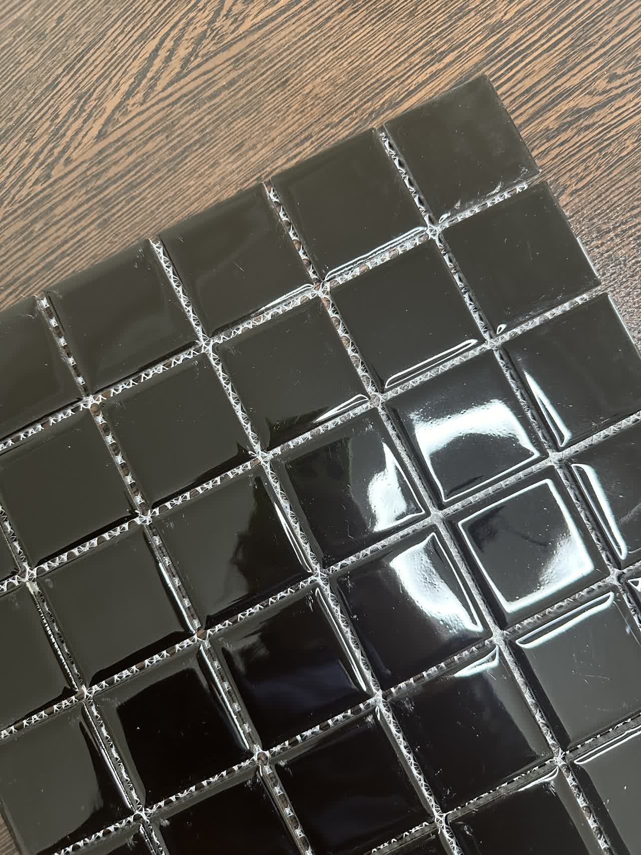 سرامیک مشکی پشت توری استخر