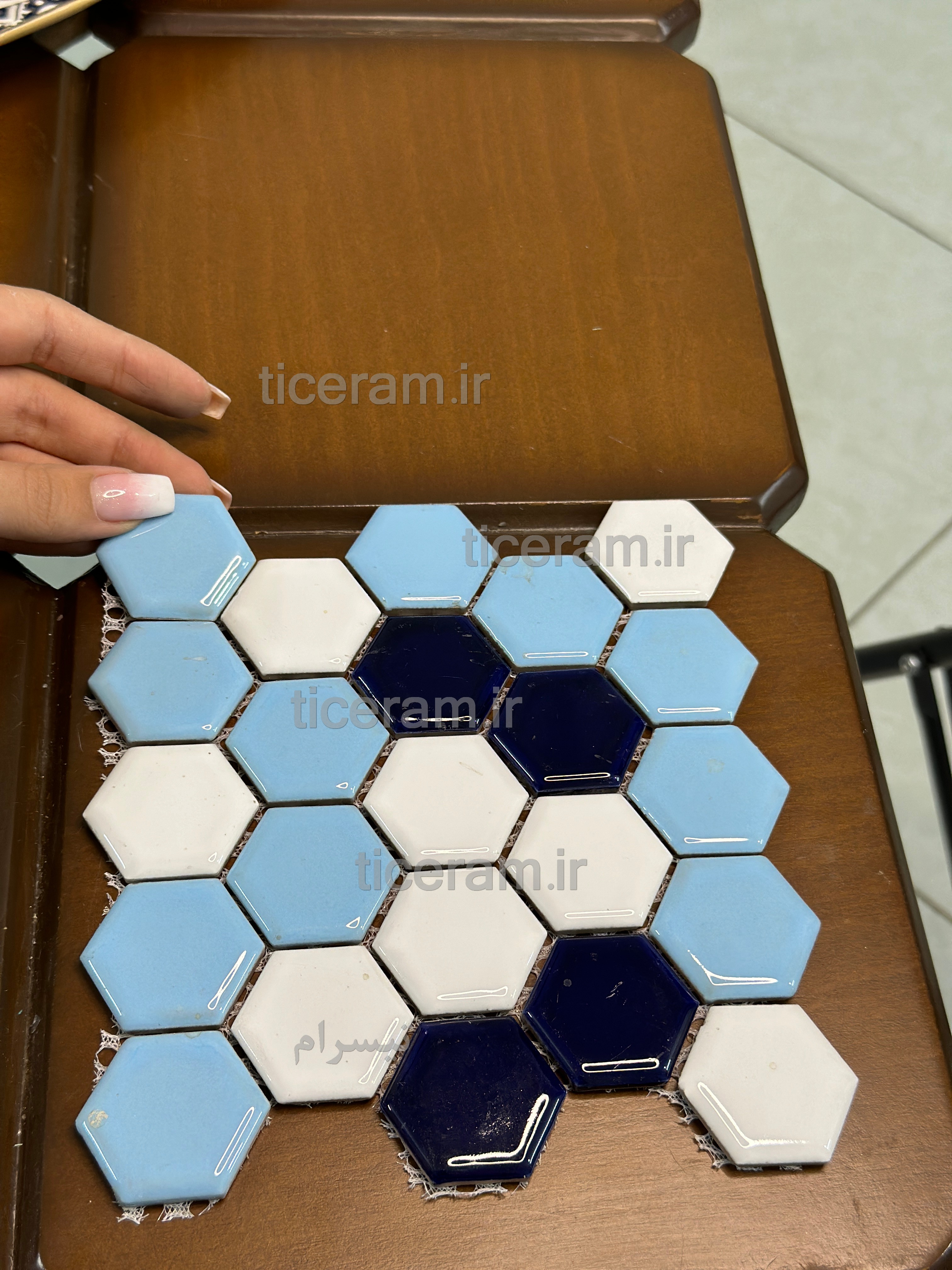 سرامیک شش ضلعی استخری میکس سورمه ایurs