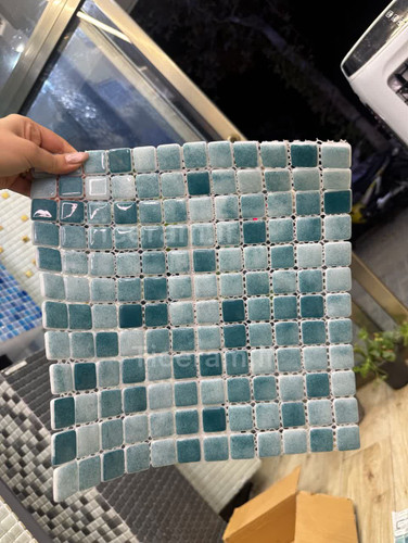 کاشی سبز استخری شیشه ای الماس