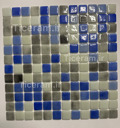 سرامیک شیشه ای طوسی آبی استخری