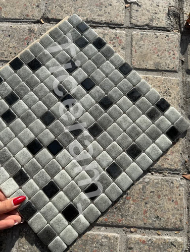 کاشی پشت توری طوسی تامر شیشه ای