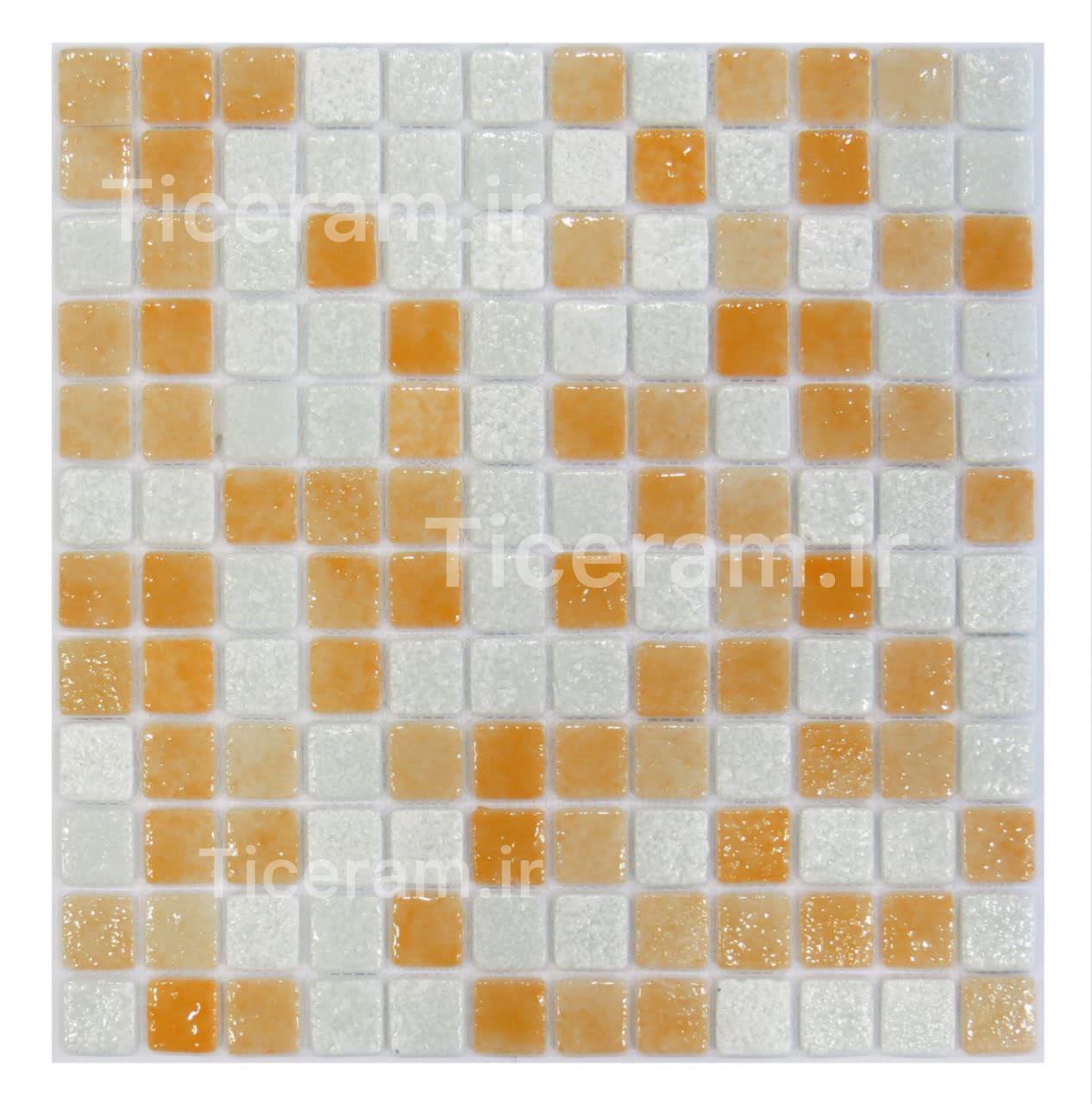 سرامیک پشت توری سفید نارنجی استخری