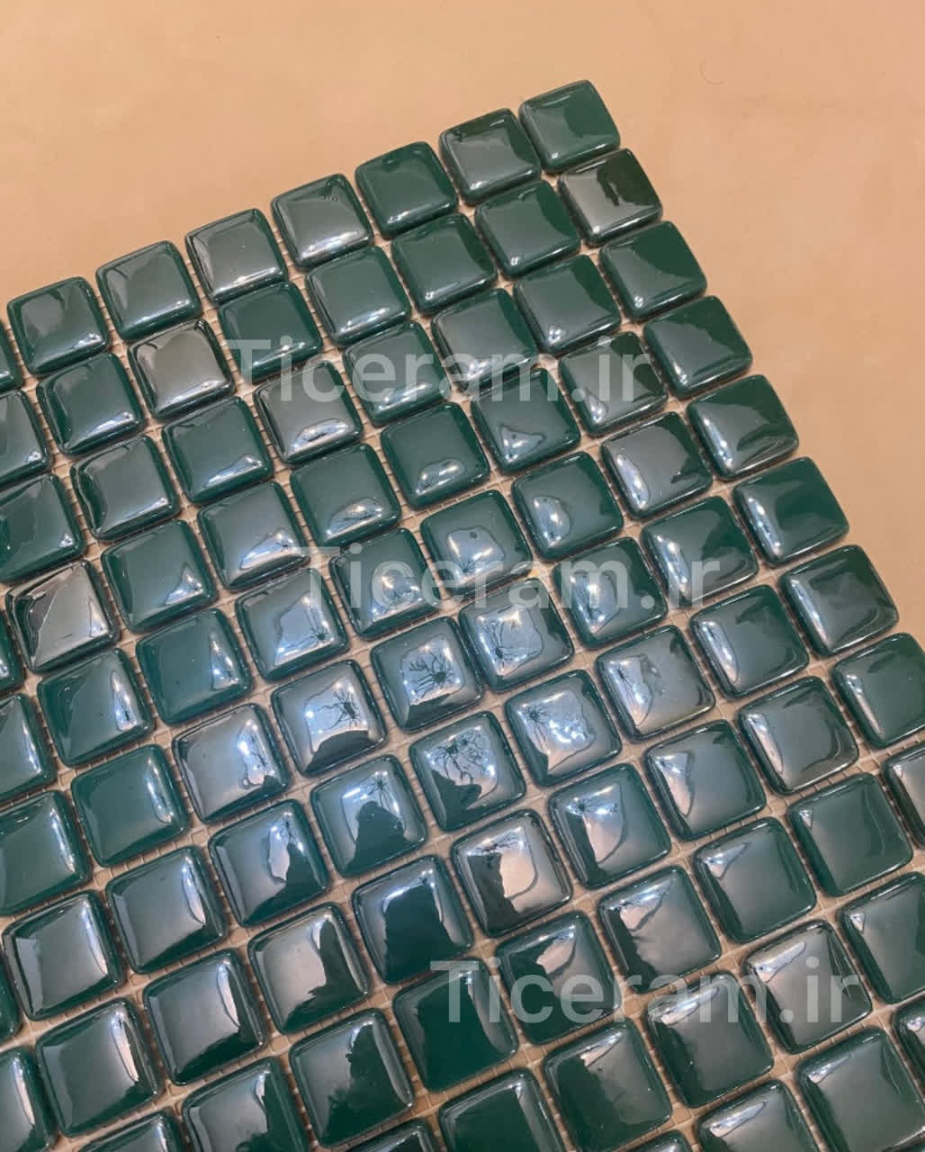 کاشی پشت توری سبز استخری