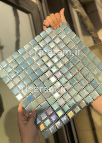 سرامیک آبی آسمانی استخری شیشه ای