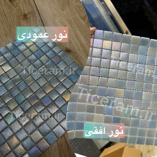 کاشی آبی پشت توری سرام الماس 7 رنگ