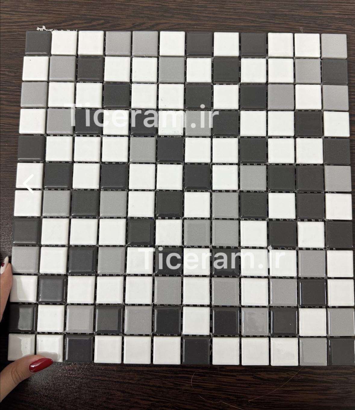 سرامیک طوسی پشت توری استخر سرام آرا