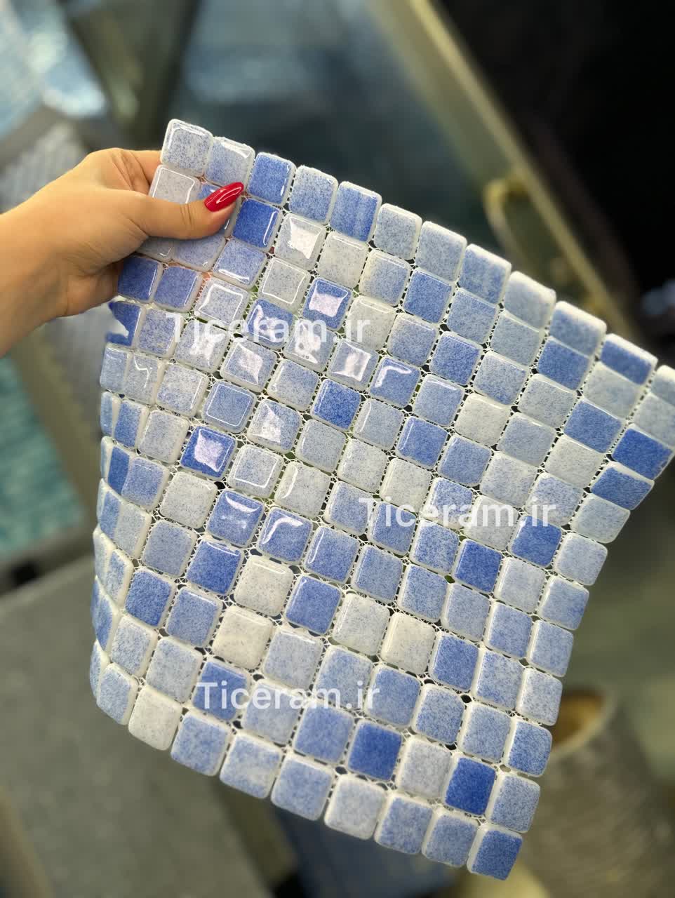 سرامیک استخری آبی شیشه تامر