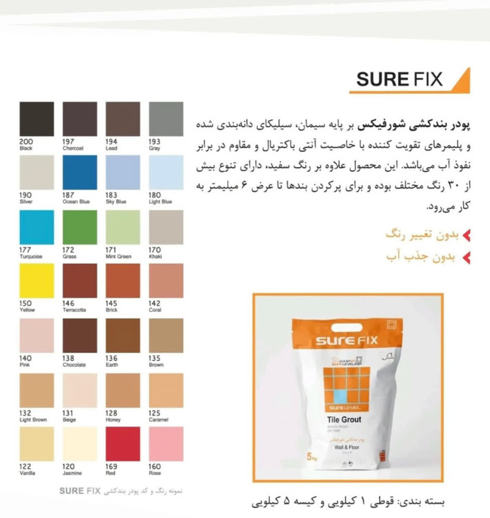 پودر بندکشی آبی ضد اسید شورفیکس