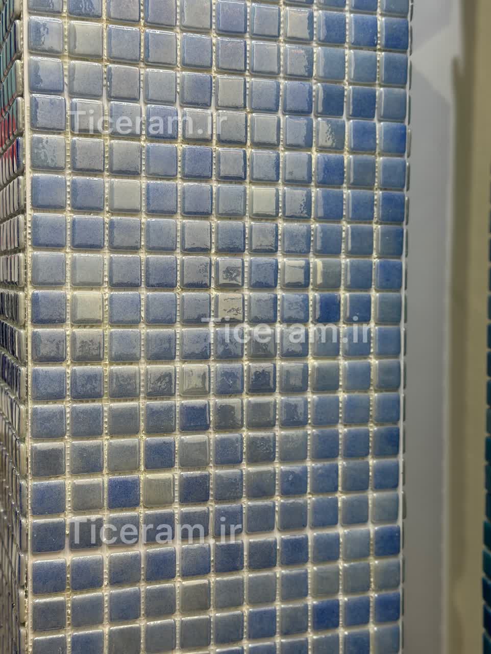 کاشی استخری آبی براق