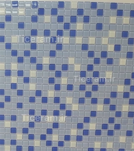 کاشی استخری ترکیبی آبی شیشه روکارنو