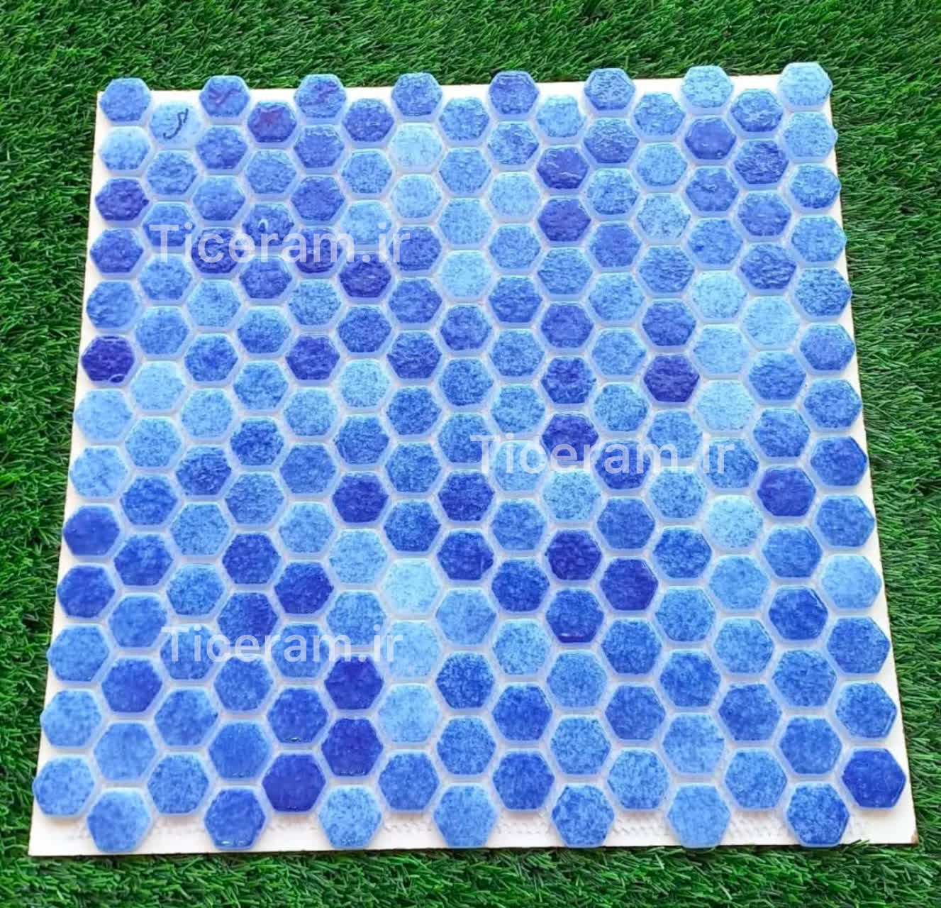 سرامیک آبی شش گوش استخری