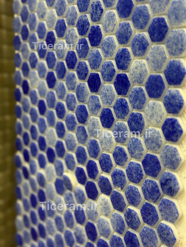 کاشی سورمه ای استخری شش ضلعی