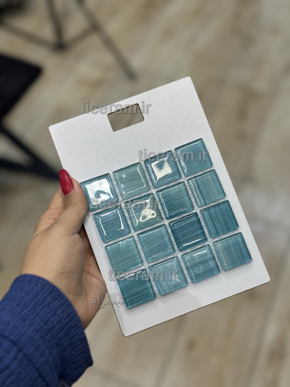 کاشی سبز استخری شیشه ای