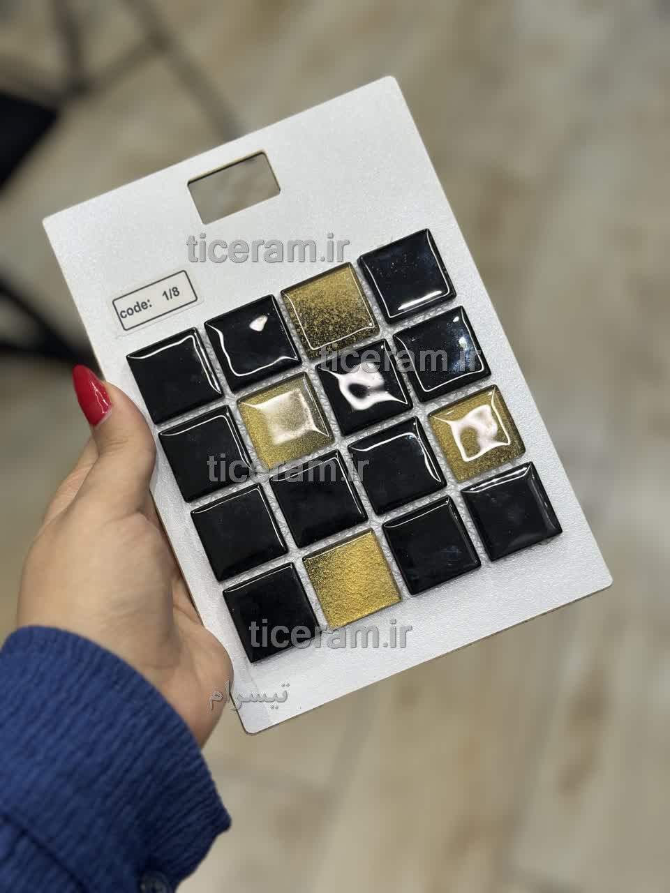 سرامیک طلایی استخری شیشه ای