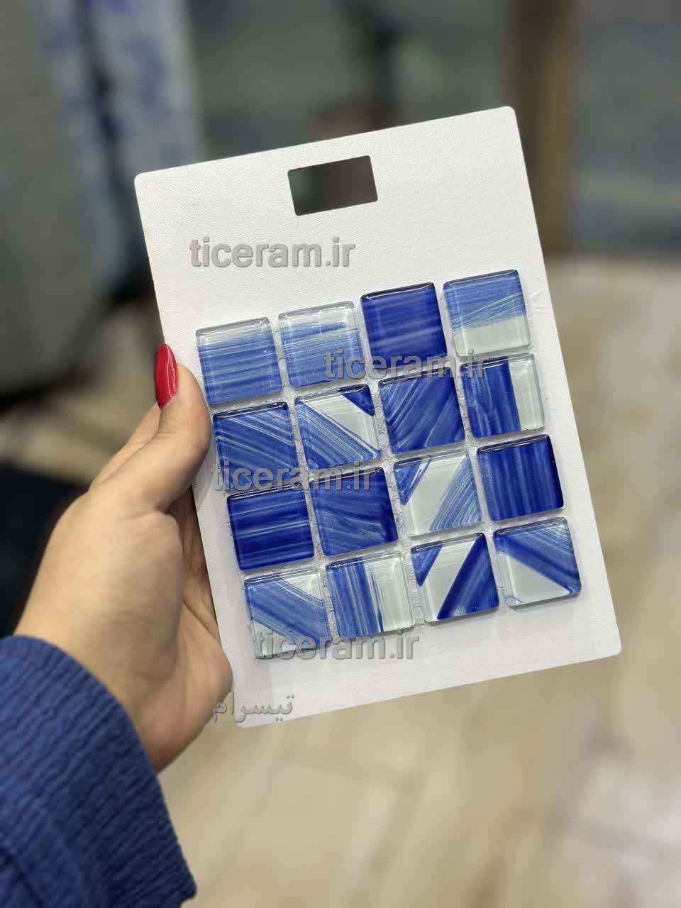 سرامیک شیشه ای استخری آبی