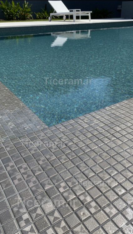 سرامیک نقره ای استخری پشت توری