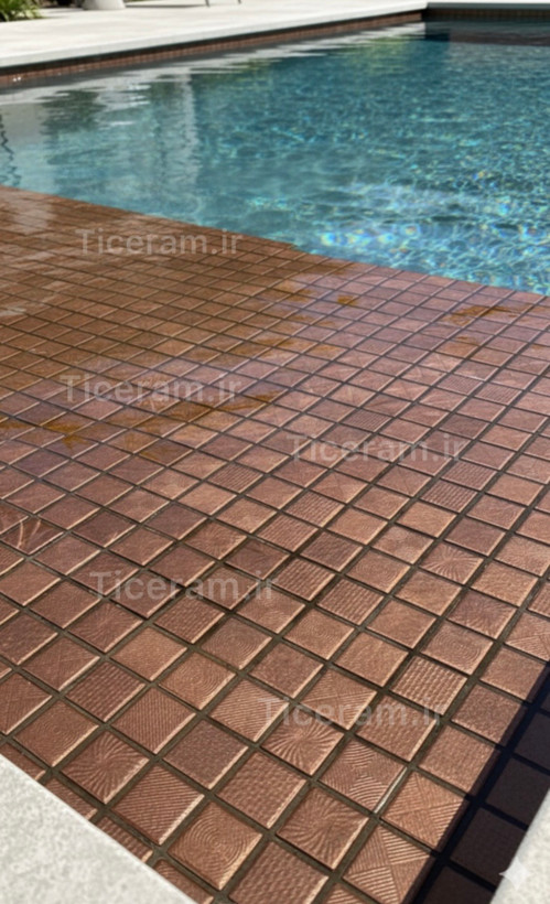 کاشی استخری لوکس قهوه ای مسی